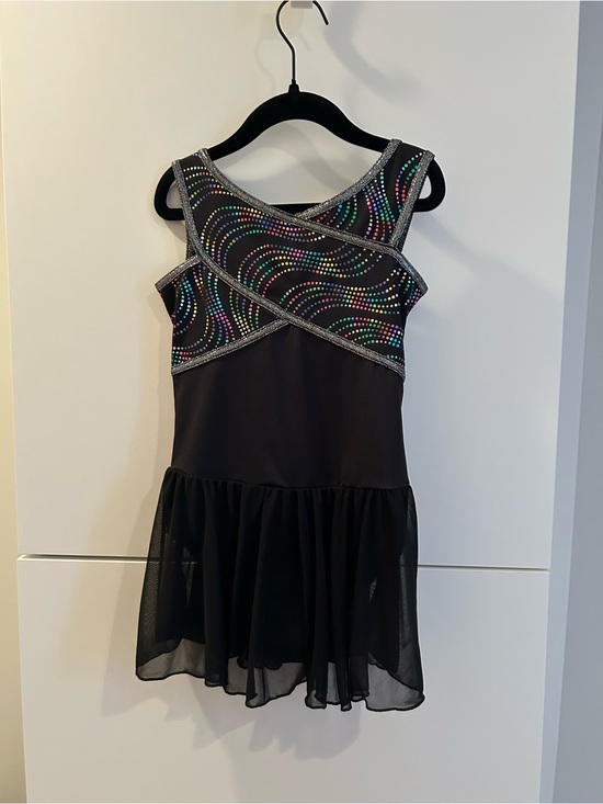 Capezio Other - Capezio Black Dance Dress with Multicolor Sparkle Swirls S/CH